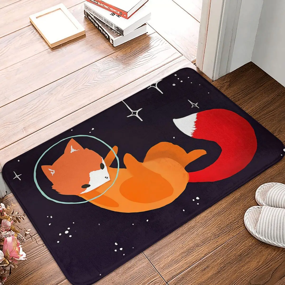 

Bedroom Mat Space Foxes Doormat Living Room Carpet Outdoor Rug Home Decoration