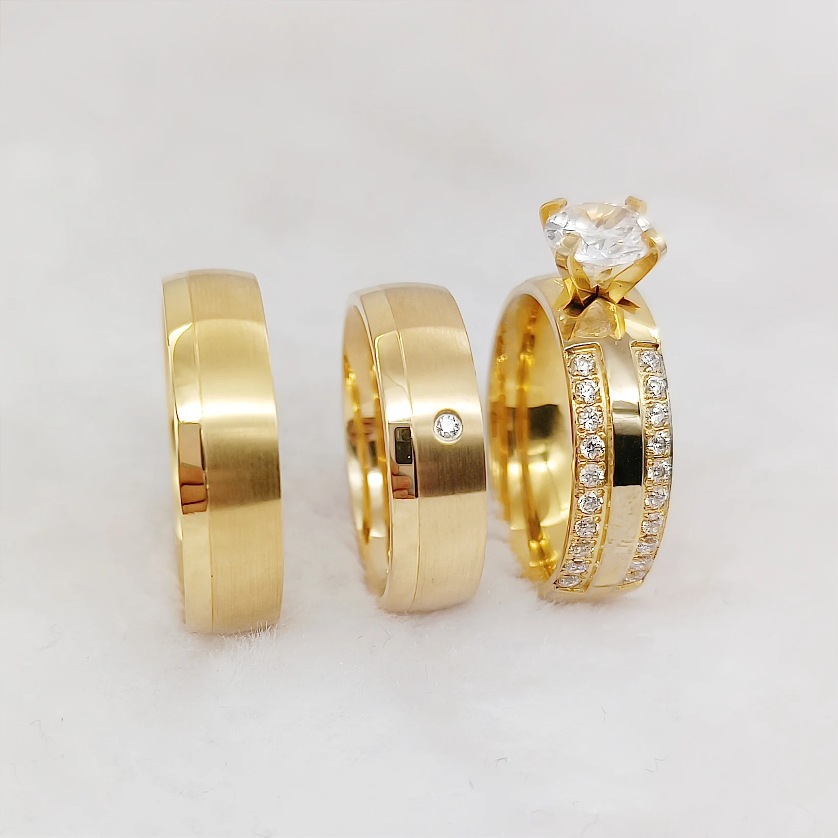 

Handmade Real Solid 14k Gold Ring Western Designer Fine Jewelry Promise Bridal cz Engagement Wedding Rings Sets for Couples