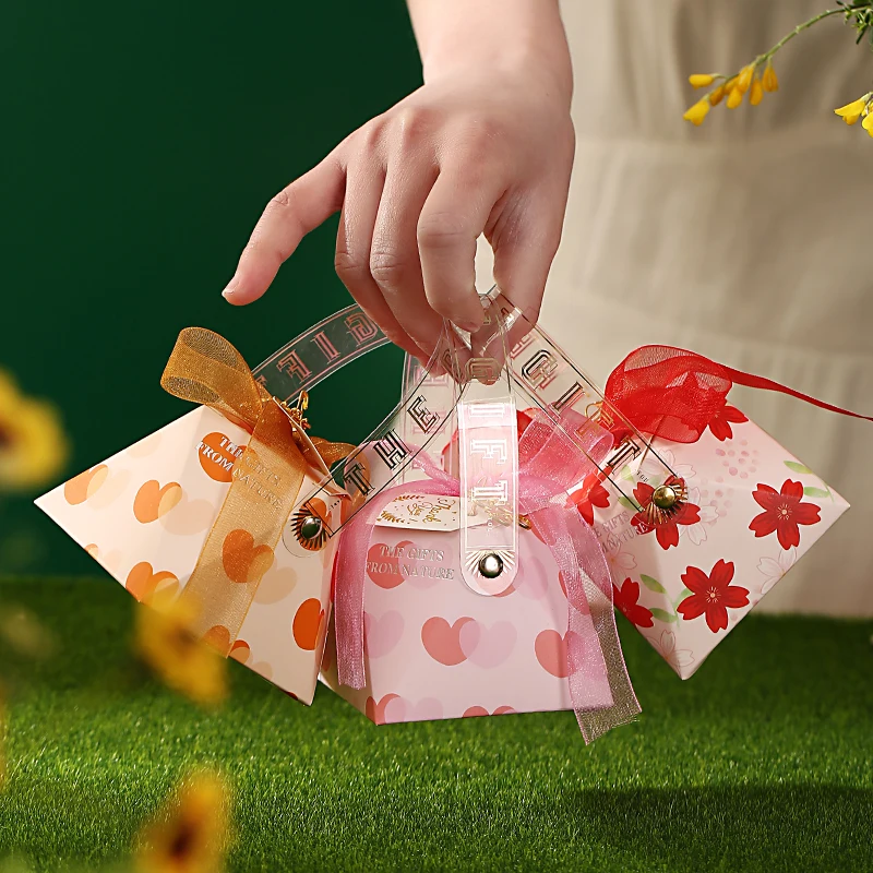 

30/50Pcs Creative Gift Box Packaging Wedding Centerpieces Baby Shower Favors Paper Bags With Handles Party Supplies Wholesale