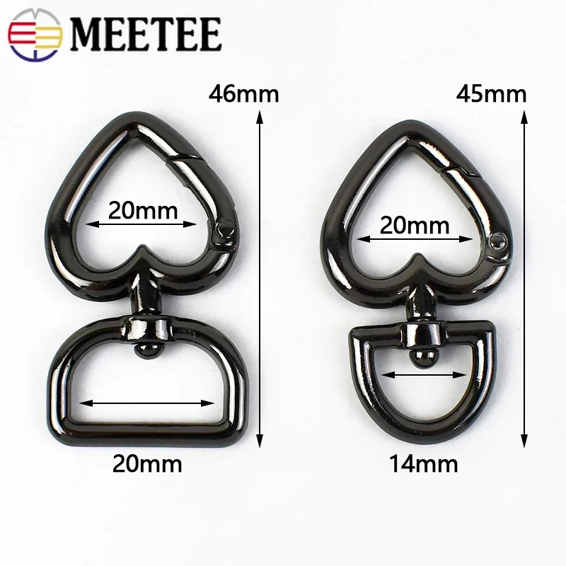 13/20 мм пряжка в форме сердца металлические поворотные пряжки-омары брелок для