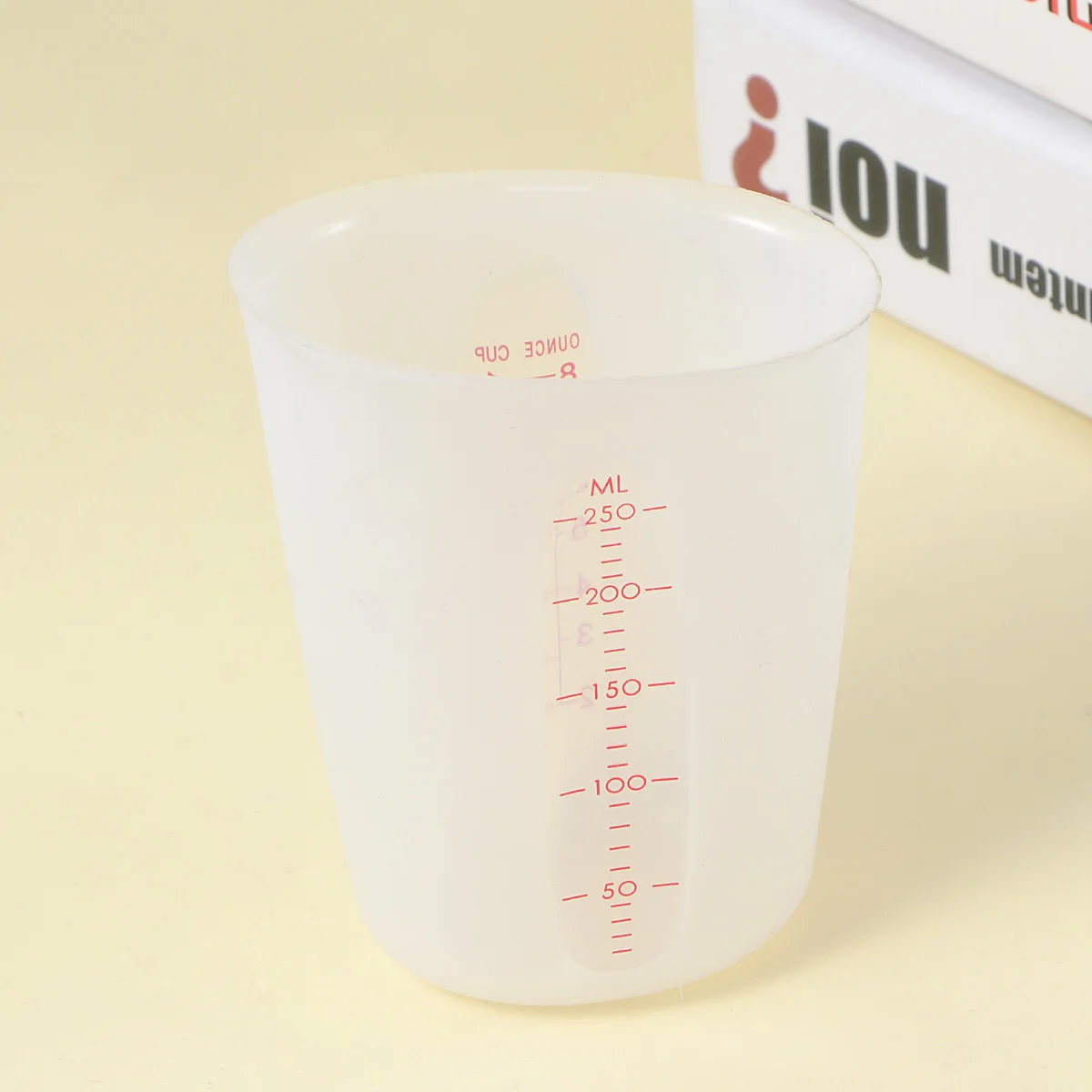 

Measuring Cup Cups Silicone Scale Graduated Liquid Clear Beaker Jug Mixing Resin Pour Stir Epoxy 250Ml White Graduations