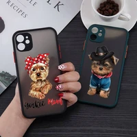 yorkshire terrier dog fashion phone case for iphone 13 12 11 mini pro xr xs max 7 8 plus x matte transparent back cover