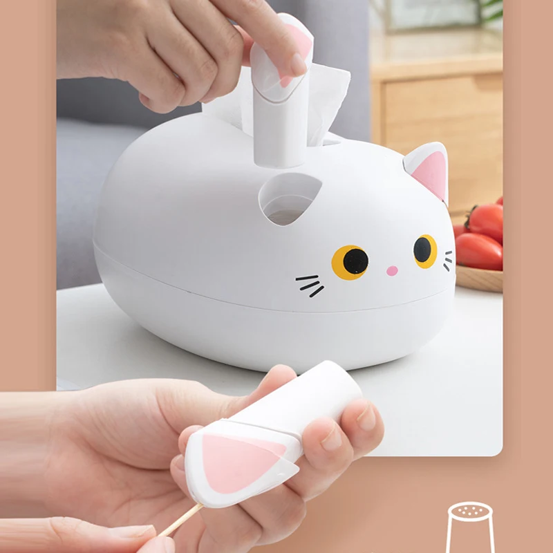 

Kawaii Cat Tissue Box Kitchen Napkin Storage Box Wc Paper Container Desktop Toilet Paper Holder Nordic Style Home Decoration