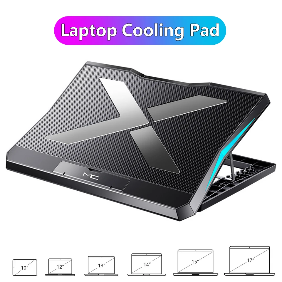 Охлаждающая подставка для ноутбука радиатор с регулируемой высотой 10-18 дюймов 2