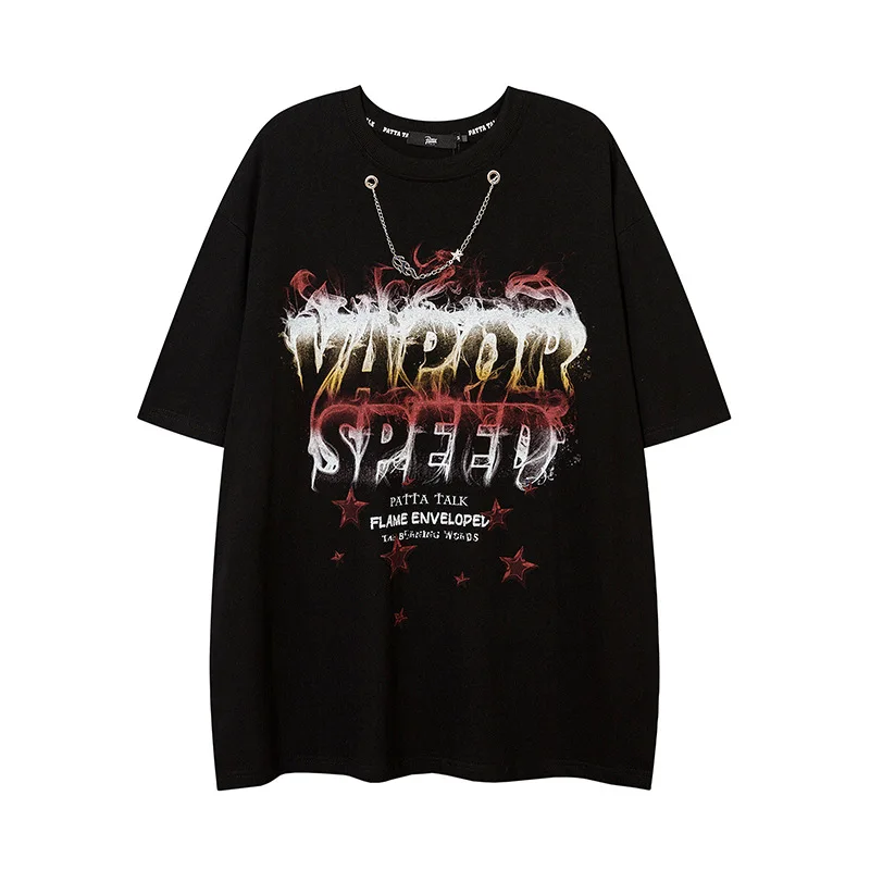 

2022 new spring/summer menswear trend printed short-sleeved t-shirt man