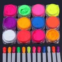 12 neon colors fluorescent phosphor pigment powder10gram neon mica pigments for nail polishpaintingprintingcosmeticspolymer
