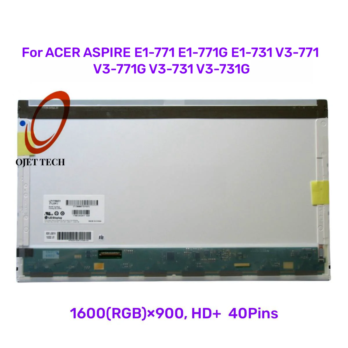 ЖК-матричный экран для ноутбука 17 3 дюйма ACER ASPIRE E1-771 E1-771G E1-731 V3-771 V3-771G (17 1600x900 40pin)