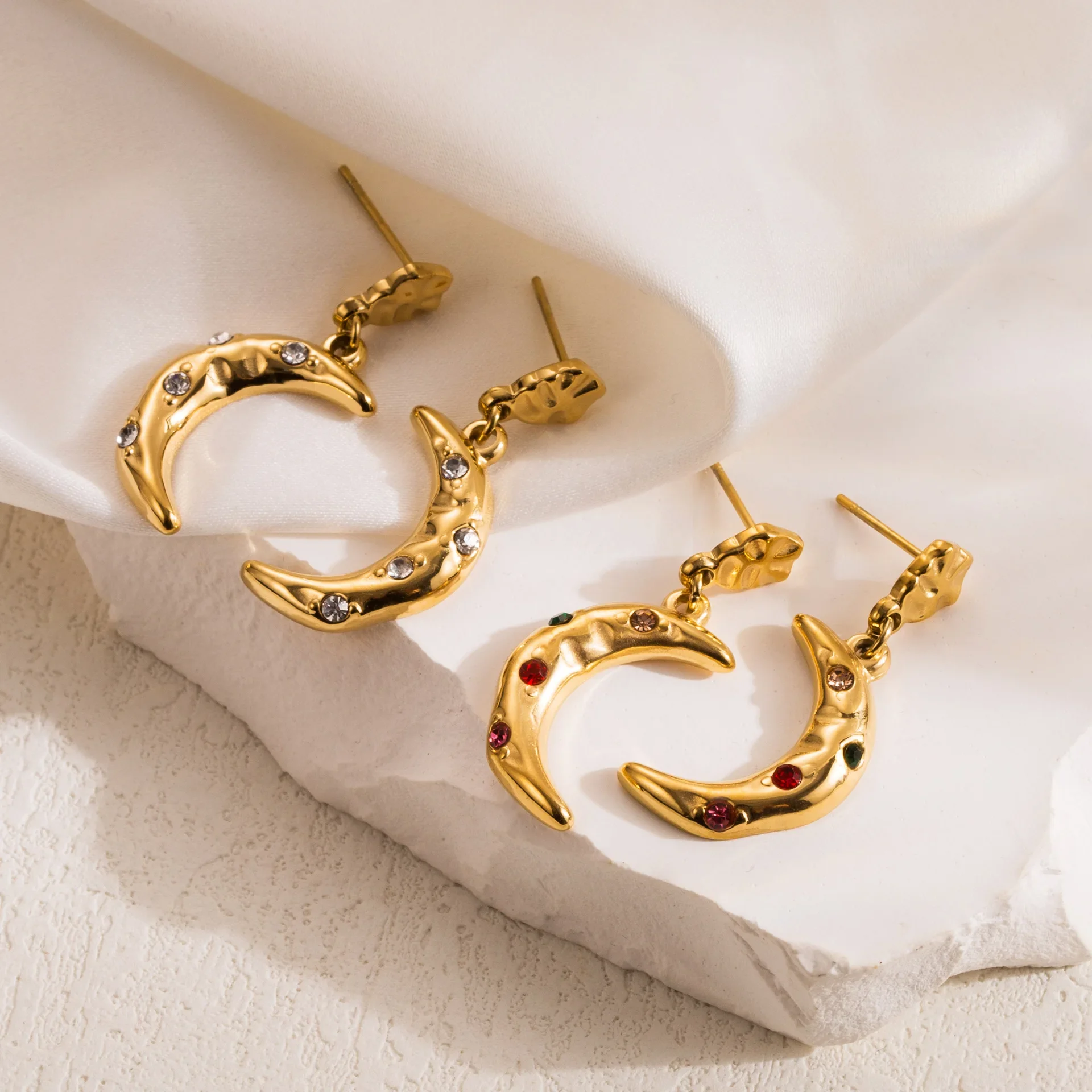 Висячие серьги из нержавеющей стали для женщин модные легкие роскошные цветные с