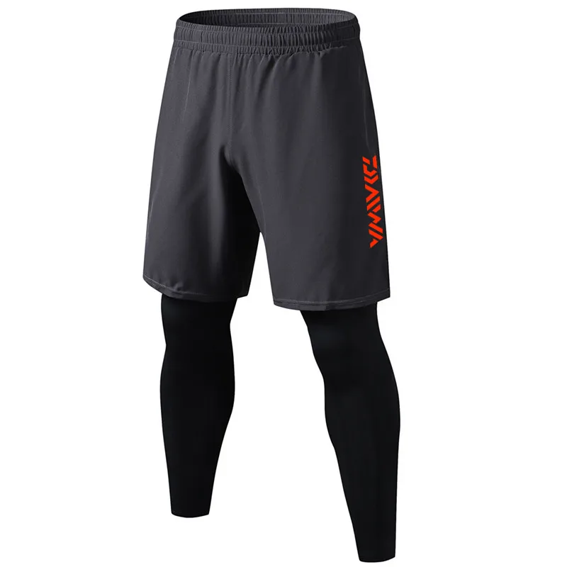 

Brand New Summer Men's Fake Two Pieces Outdoor Sport Running Training Fitness Elastic Fishing Pants Quick-drying Trousers