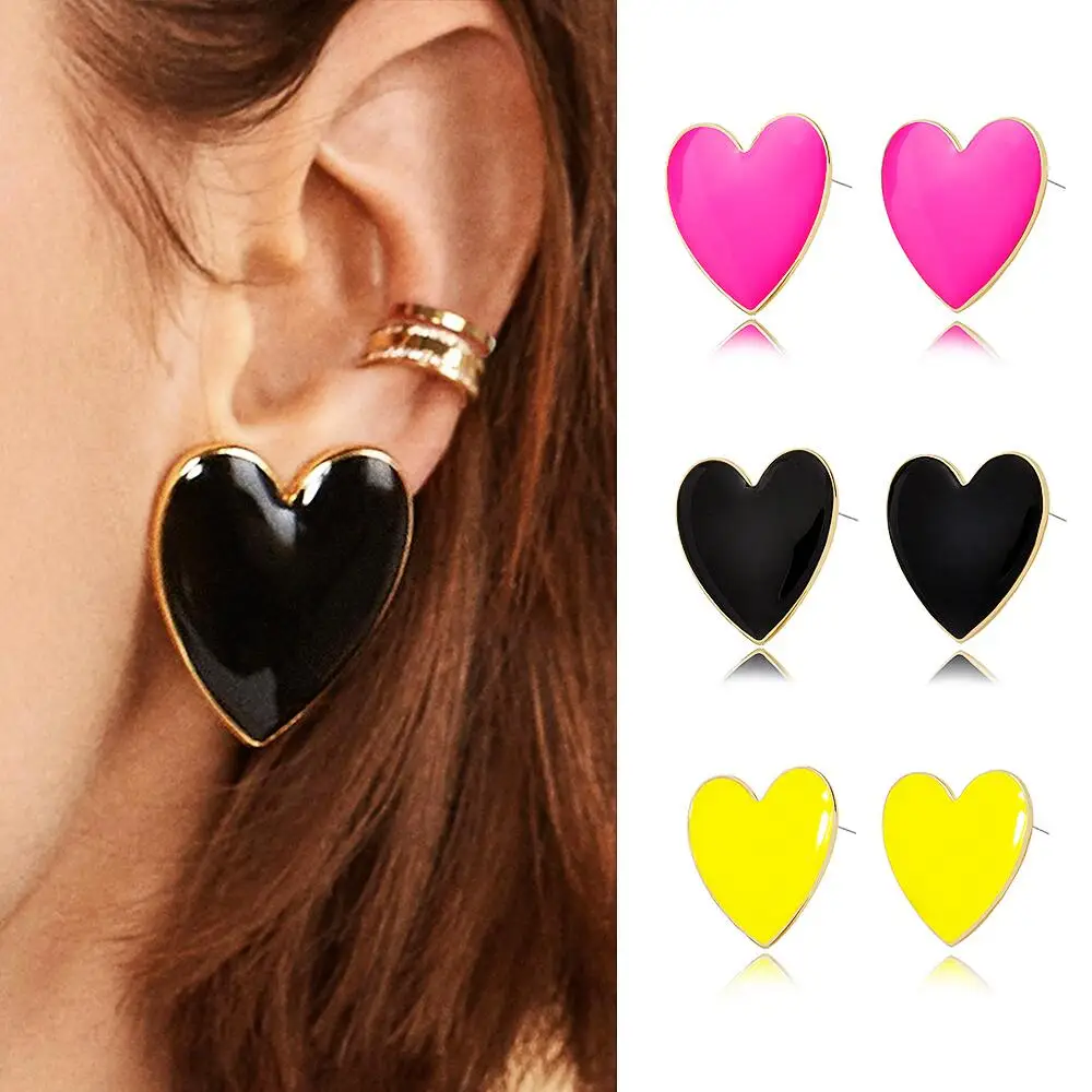 

Vintage Classic Heart Earrings For Woman Simple Aesthetics Drop Oil Emo Encanto Dangle Eagles 2022 Trend New Couple Jewely Gift