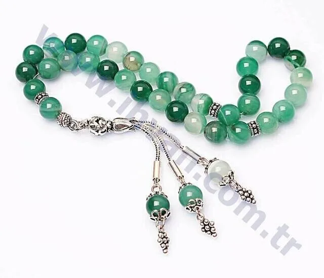 IQRAH Agate Stone Rosary (925 STERLING SILVER)