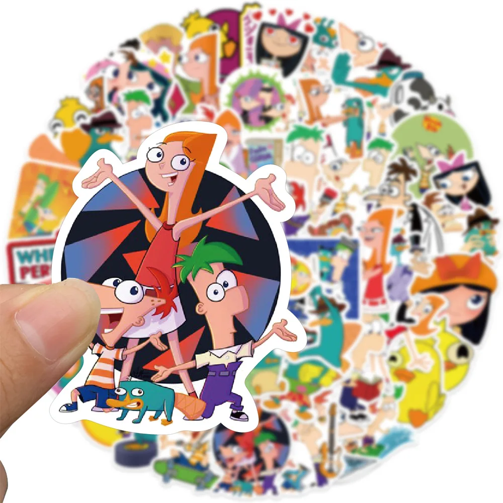 50 шт. классические Мультяшные наклейки для ТВ Phineas и Ferb граффити Декор чашка воды