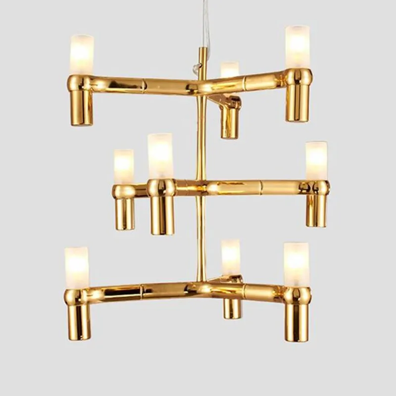 

Modern large chandelier Luxury Villa Foyer G9 Gold silver chandelier Metal Pendant Lighting Adjustable Cable farmhouse lighting
