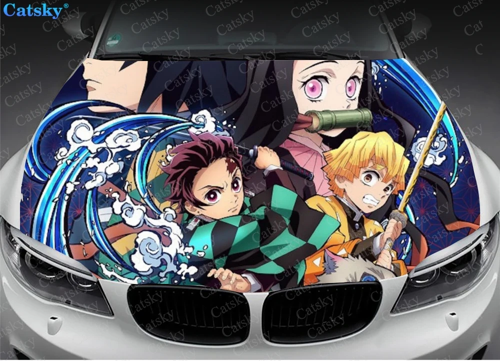 

Ghost Killing Blade Demon Slayer Anime Car Floor Mats,Car hood wrap lion decal, bonnet vinyl sticker, full color graphic decal