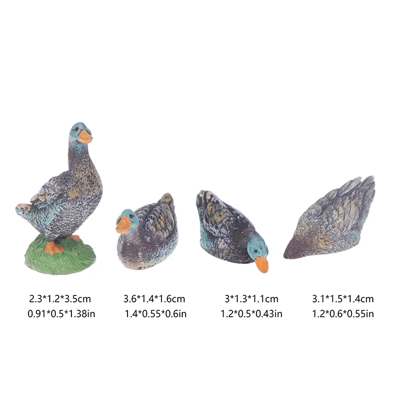 1 шт. Wigwam статуя бонсай ручной работы миниатюрная утка животное кукла орнамент