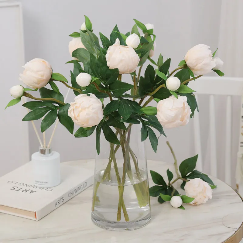 1 цветок бутон искусственные пионы для свадьбы украшение дома трав ваза