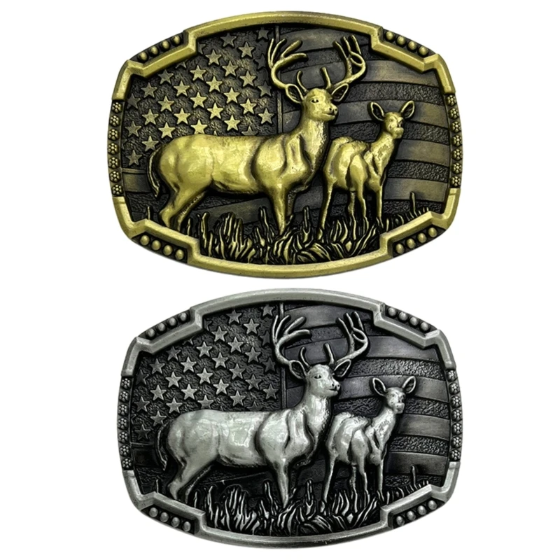 

Elk Shape Belt Buckle for Waist Belt Replacement Cowboy Clothing Accessories