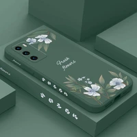 leafy lily phone case for huawei p40 p50 p30 p20 pro lite nova 5t y7a mate 40 30 20 pro lite liquid silicone cover
