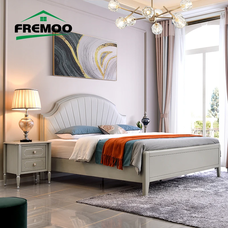

American Light Luxury Solid Wood Bed Modern Minimalist Double Bed Master Bedroom Fashionable Confortable Camas