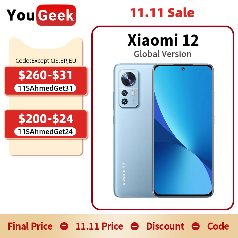 Ceny Nowa Globalna Wersja Xiaomi 12 128GB / 256GB Telefon Komórkowy Snapdragon 8 Gen 1 Octa Core 120Hz 4500mAh 67W ładowanie 50MP Kamera NFC