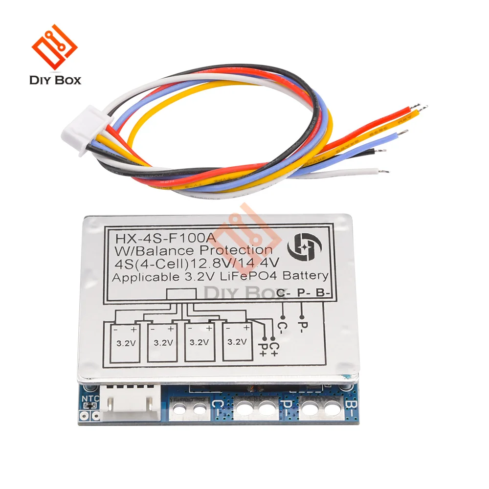 

BMS 4S 12,8 A 14,8 V литиевая батарея Lifepo4, Защитная панель с функцией балансировки, профессиональный эквалайзер Lifepo4 BMS