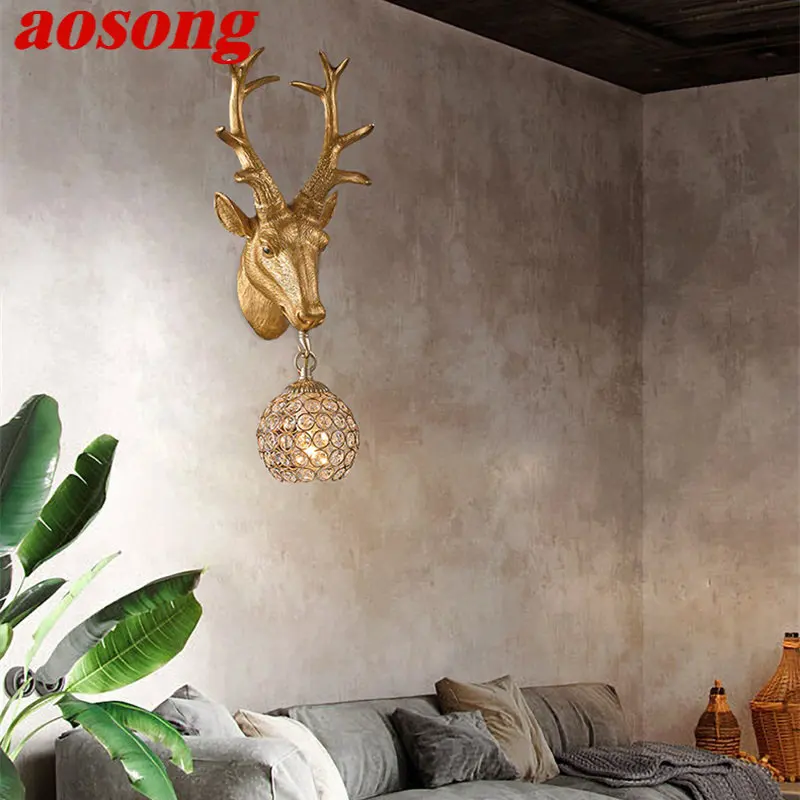 

AOSONG Contemporary Lamps Wall Lights Creative Animal Design Sconce Led for Home Living Bedroom Bedside Porch Decor