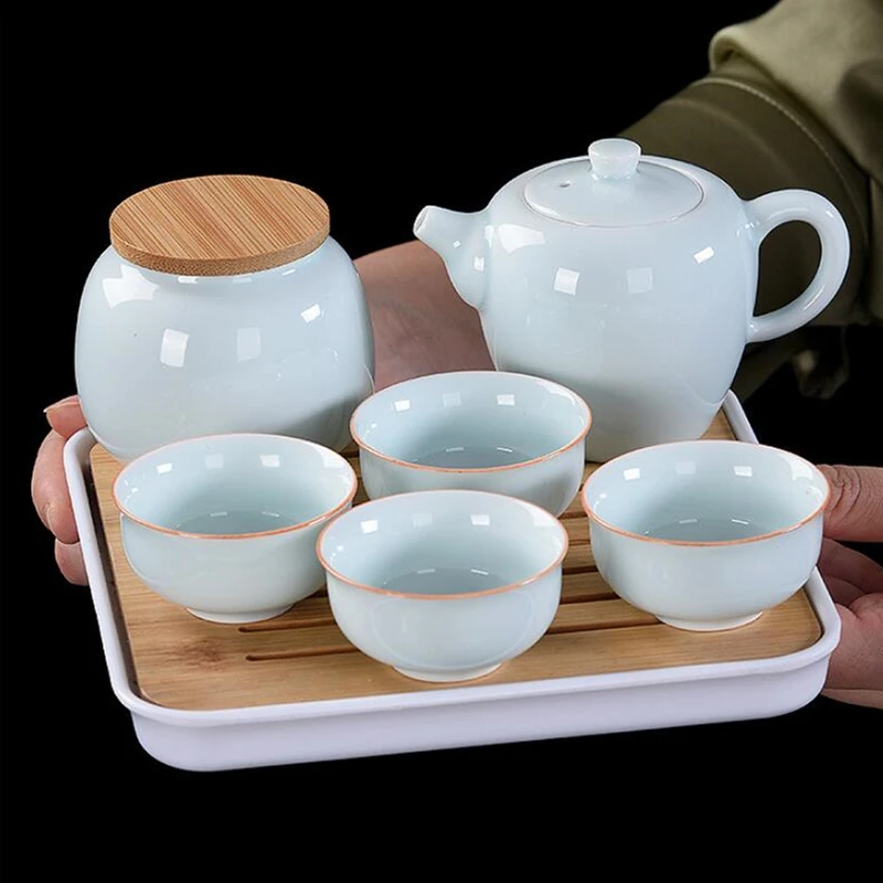 

Teaware Exquisite Shape Handmade Tea Pot Cup Sets Chinese TeaPots Travel Tea Set Ceremony Gifts Gung Fu Tea Cup Droshipping