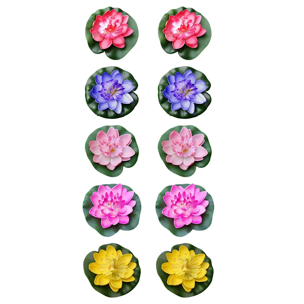 

Lotus Flower Artificial Lilywater Floating Fake Pondpool Realistic Simulation Decoration Decors Leaves Decorations Wedding Eva