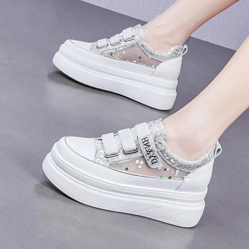 

Women's Shoes Platform Female Moccasin Round Toe Modis Wedge Basket 2023 Casual Sneaker All-Match Clogs Genuine Leather Summer