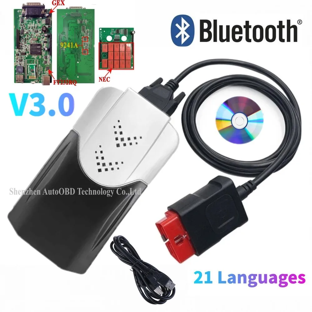 2018.R0 Obd диагностические инструменты Vd Tcs Cdp Pro лучший V3.0 PCB новый VCI OBD2 сканер 2017 R3