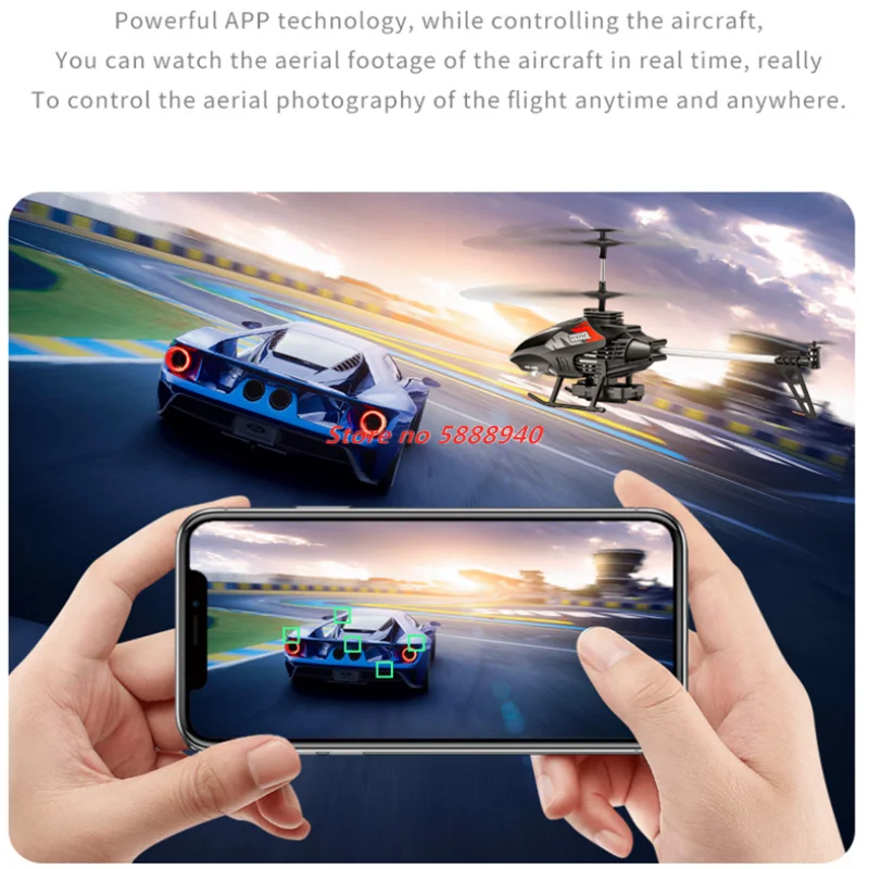 Фото 2.4G Умный мини-вертолет с функцией обхода препятствий, 4K WIFI FPV, с HD-камерой, игрушечный летательный аппарат с LED-подсветкой, радиоуправляемый вертолет с WIFI FPV. №3