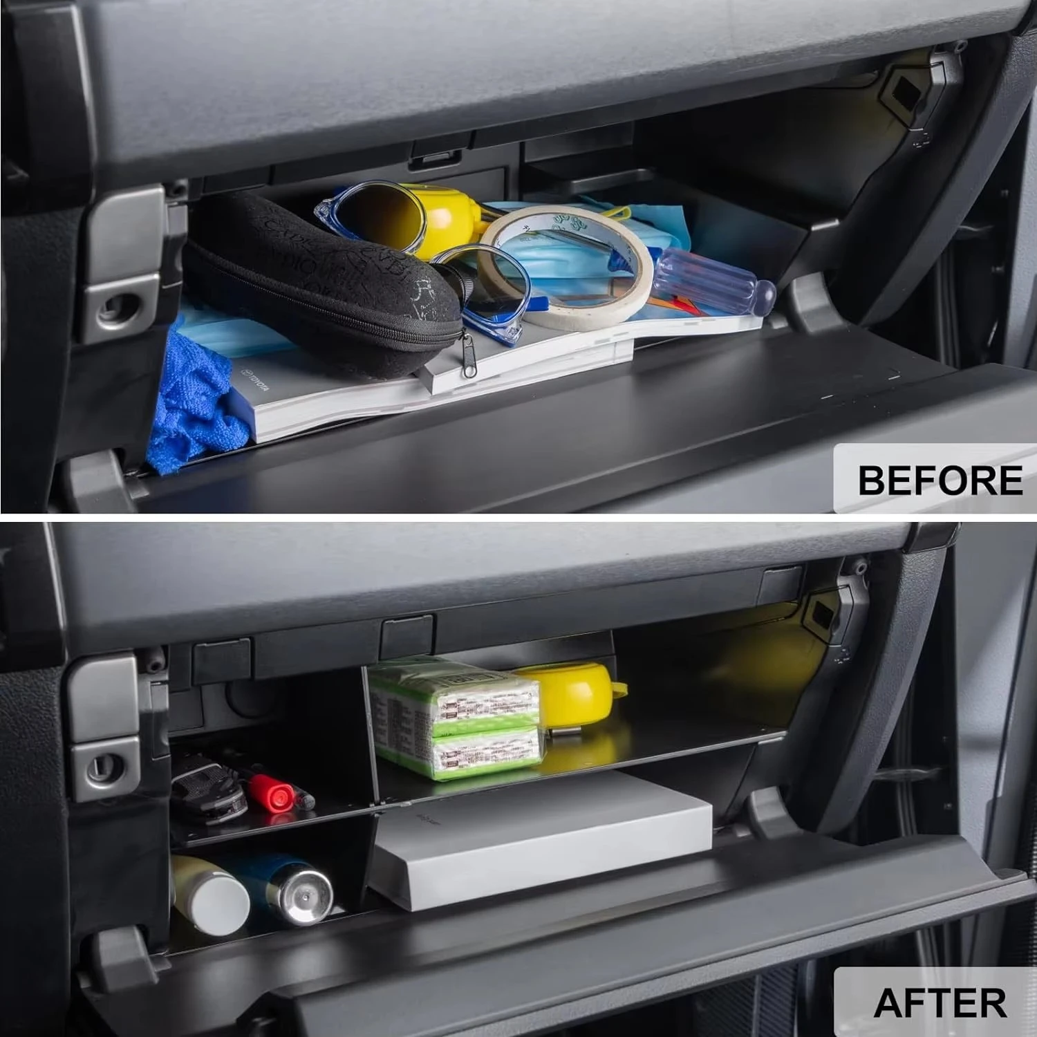 Car Glove Box For Toyota 4Runner 2010-2023 Center Console Storage Organizer Insert Divider Plate Compartment Tray Accessories
