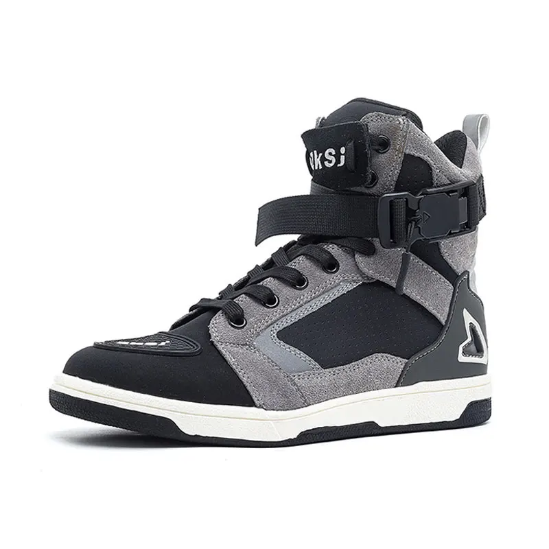 

Мужские мотоциклетные ботинки, дышащая повседневная обувь для шоссейных гонок, мужские мотоциклетные ботинки, защитная обувь из ТПУ для мотоциклов