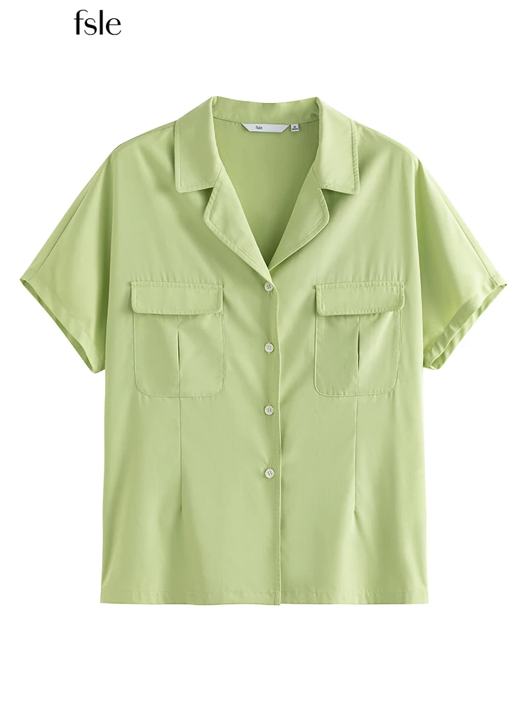 

FSLE Французский Стиль Женские рубашки Костюм Воротник Офисная леди Все матчи Сплошной цвет Коммутировать Female Tops Summer