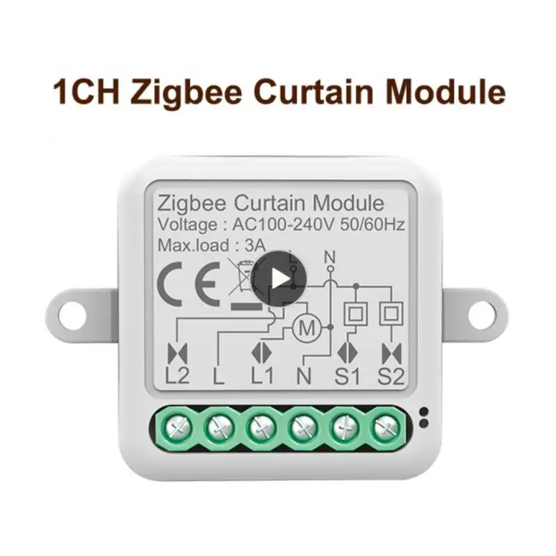 

3a Zigbee Curtain Module Mini Roller Shutter Electric Motor Switch Wireless Voice Control Blind Switch Tuya 1/2 Gang