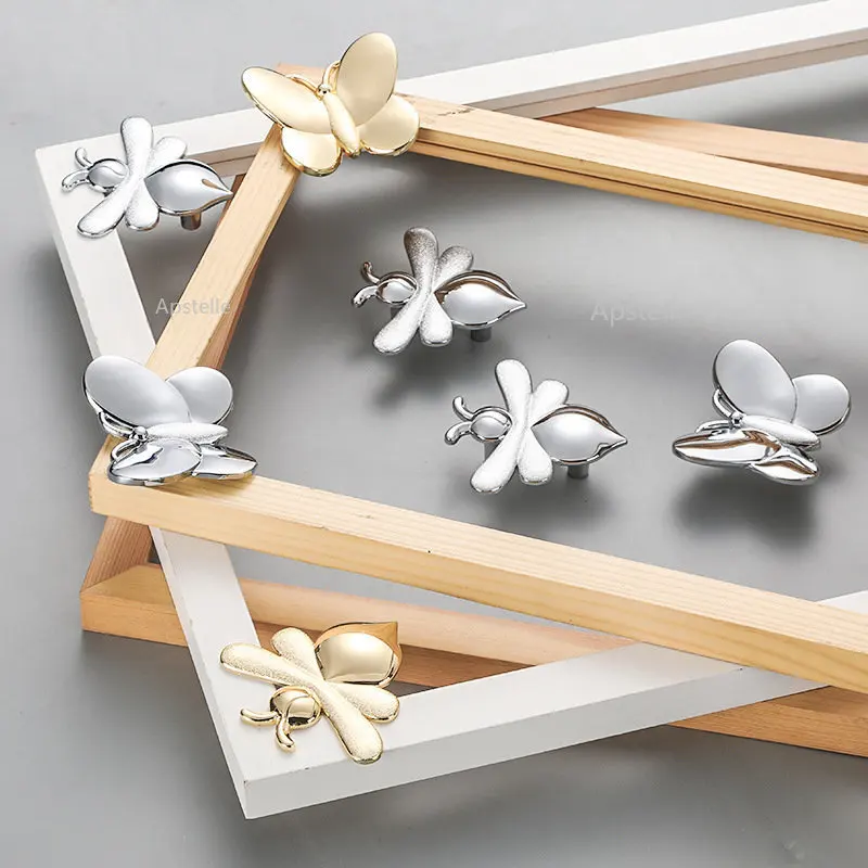 

Leaf Butterfly Bee Handle Children's Room Cabinet Drawer Pulls and Knobs Furniture Deco rWardrobe Kitchen Cabinet Door Handles