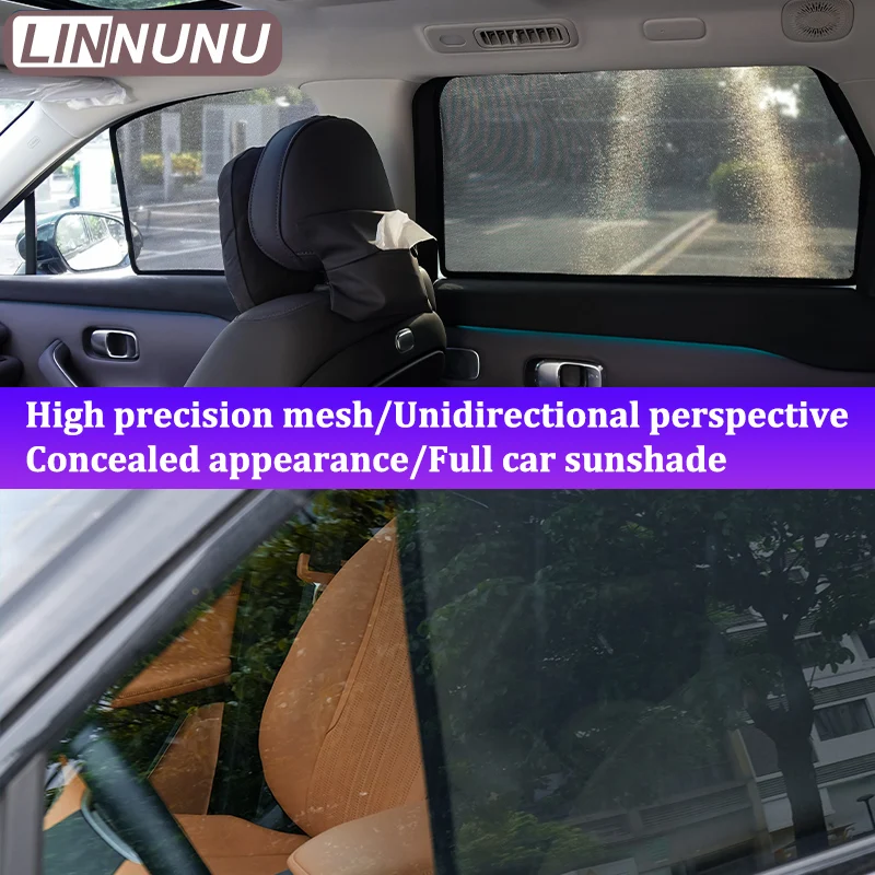 Фото LINNUNU автомобильный солнцезащитный козырек, магнитная занавеска для Leapmotor C10, солнцезащитный козырек на боковое окно, внешняя отделка, солнцезащитный козырек №4