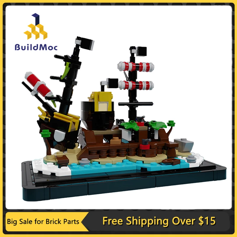 

Конструктор MOC Barracuda Bay пиратский корабль, модель затопленного корабля «сделай сам», детские игрушки, игра для мозга, праздник, лучшие рождес...