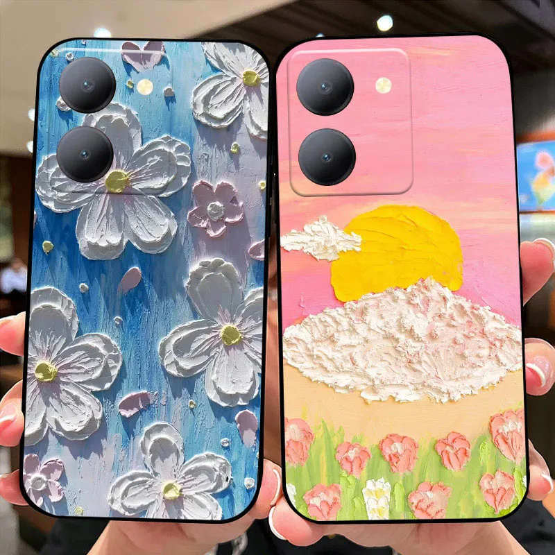 Для VIVO Y78 (Китай) 5G Чехол Противоударный силиконовый матовый чехол из ТПУ для