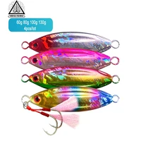 wh 60g 80g 100g 130g slow fall sinking jigging lure assist hooks offshore boat fishing lures hard bait saltwater tackle