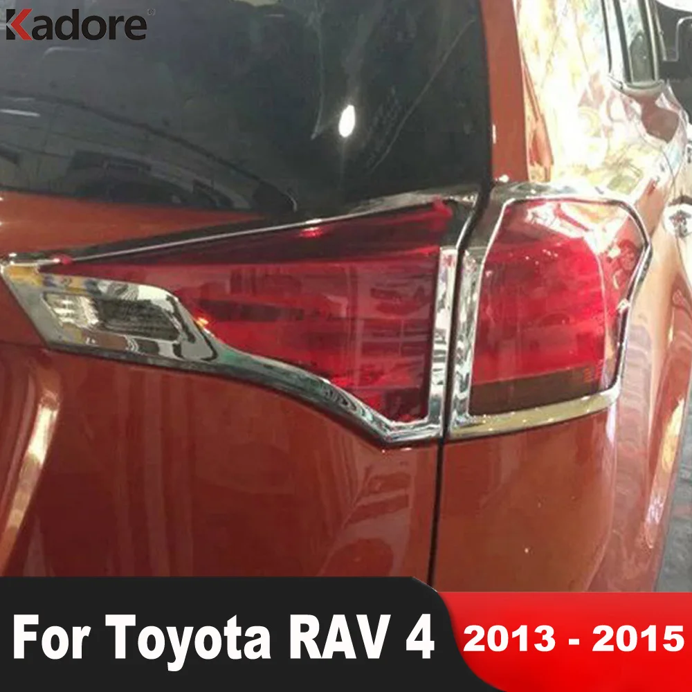 

For Toyota RAV4 RAV 4 2013 2014 2015 Chrome Car Rear Light Lamp Cover Trim Taillight Molding Bezel Trims Exterior Accessories