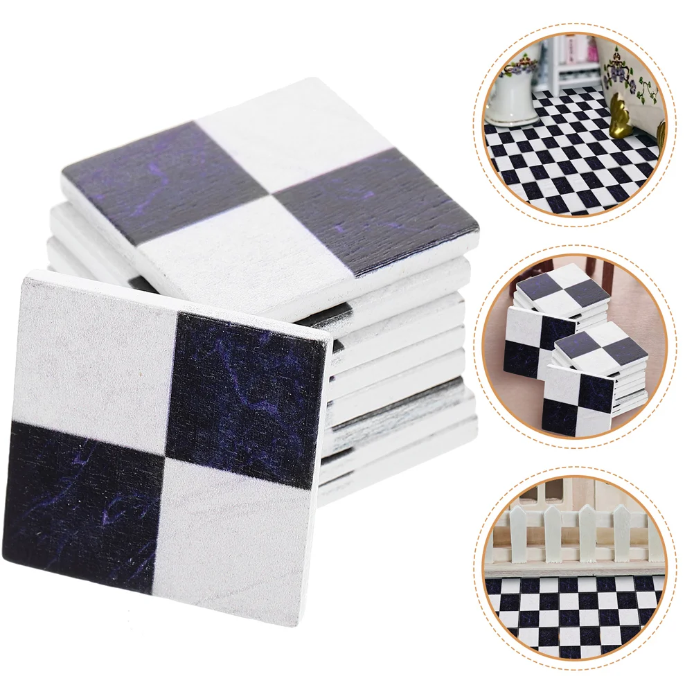 

27pcs Miniature Decors Tiny Floor Sheets Miniature Accessories Miniature Wooden Floor Miniature House Flooring