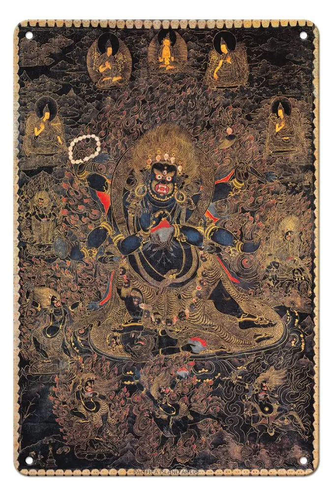 Mahakala - The Great Black Protector of Buddha Tantric Deity-винтажная искусственная буддийская