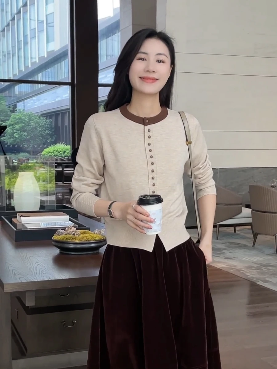 Лоскутное шитье контрастного цвета французская одежда теплая внутренняя