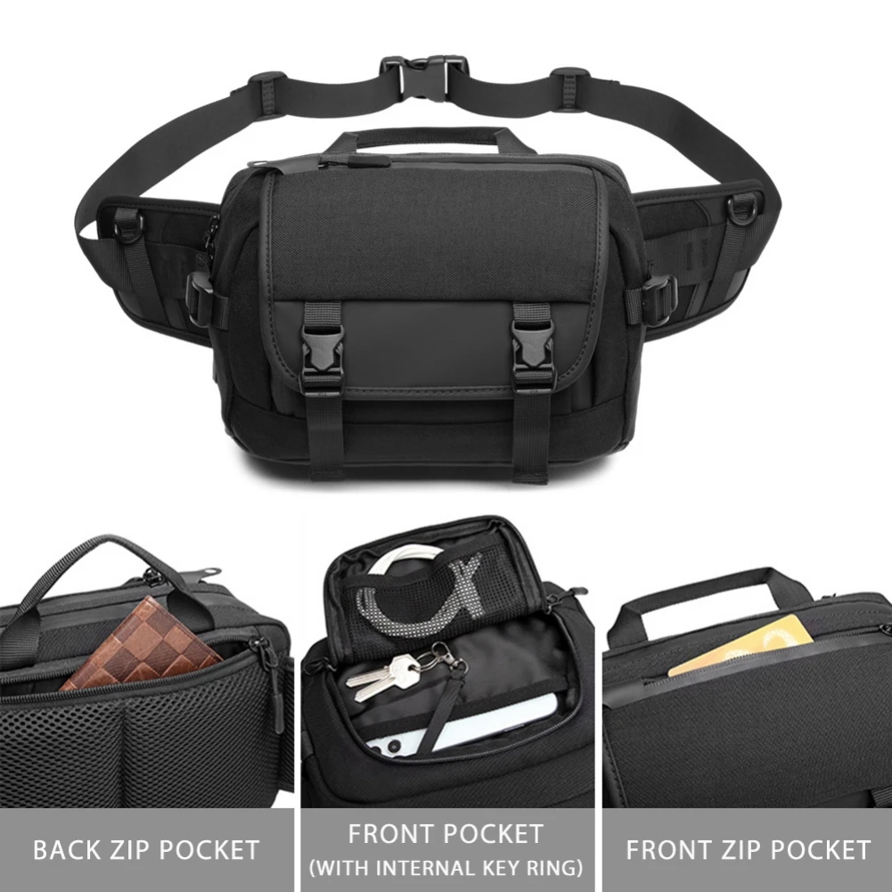 Men Waist Bag Fashion Multifunction Outdoor Fanny Pack Waterproof Waist Packs Male Travel Phone Pouch Crossbody Belt Bags
