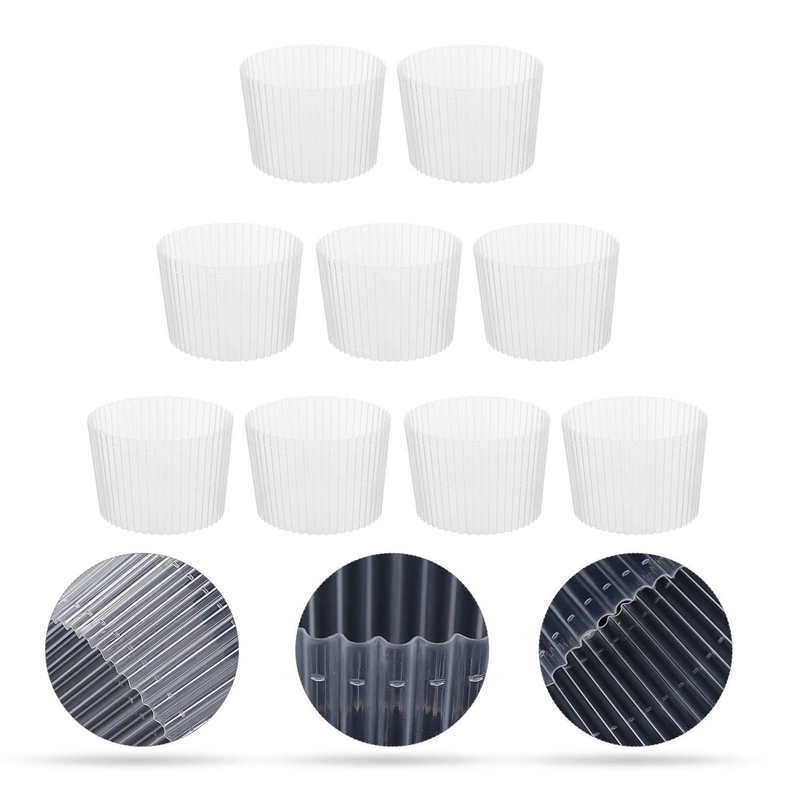 

100pcs Corrugated Cup Sleeves Transparent Cup Cover Cold-insulation Drinks Cup Covers