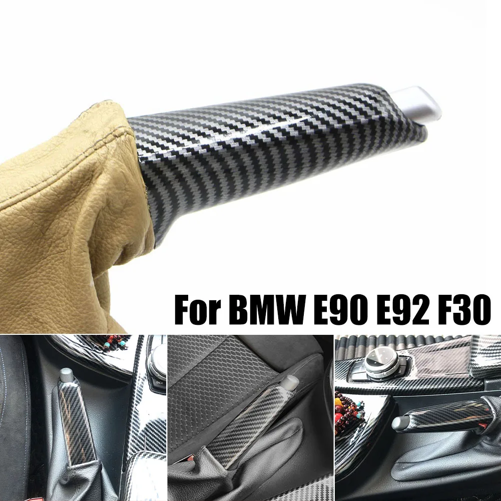 

New Car Handbrake Grips Cover Trim For BMW E46 E90 E91 E92 E93 E86 E87 F31 F32 F61 F20Universal Carbon fiber pattern Accessories