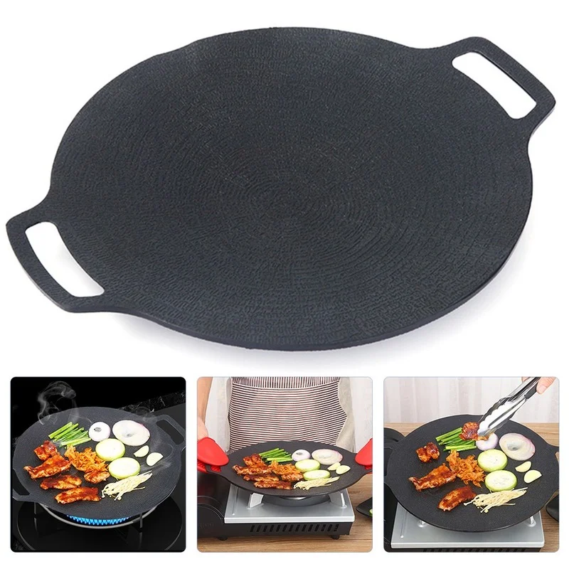 

Korean Round Grill Pan Barbecue Pan Pork Belly Non-stick Cooker Maifan Stone Induction Cooker Gas Barbecue Tray
