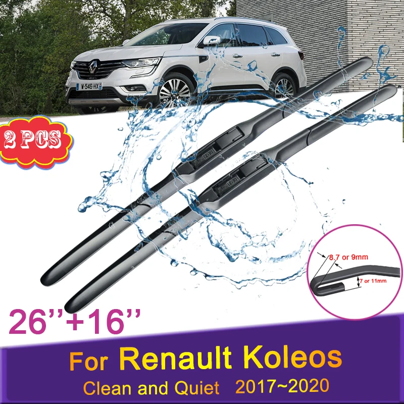 

Car Wiper Blades for Renault Koleos 2017 2018 2019 2020 Samsung QM6 MK2 Model Front Windshield Snow Scraping Rubber Accessories