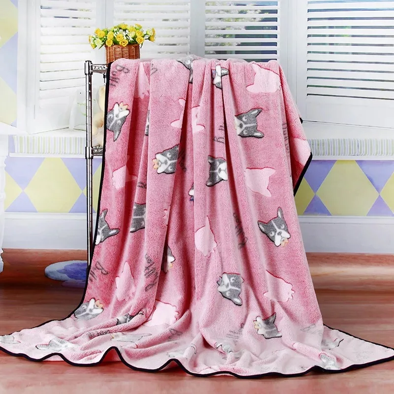 

150X200CM Dog Blankets for Large Dogs Fleece Warm Pet Bed Mat Big Dog Cat House Sleeping Covered Mat Bulldog Blanket